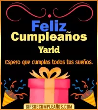 Mensaje de cumpleaños Yarid